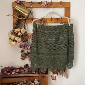 Banana Republic Green Lace Skirt